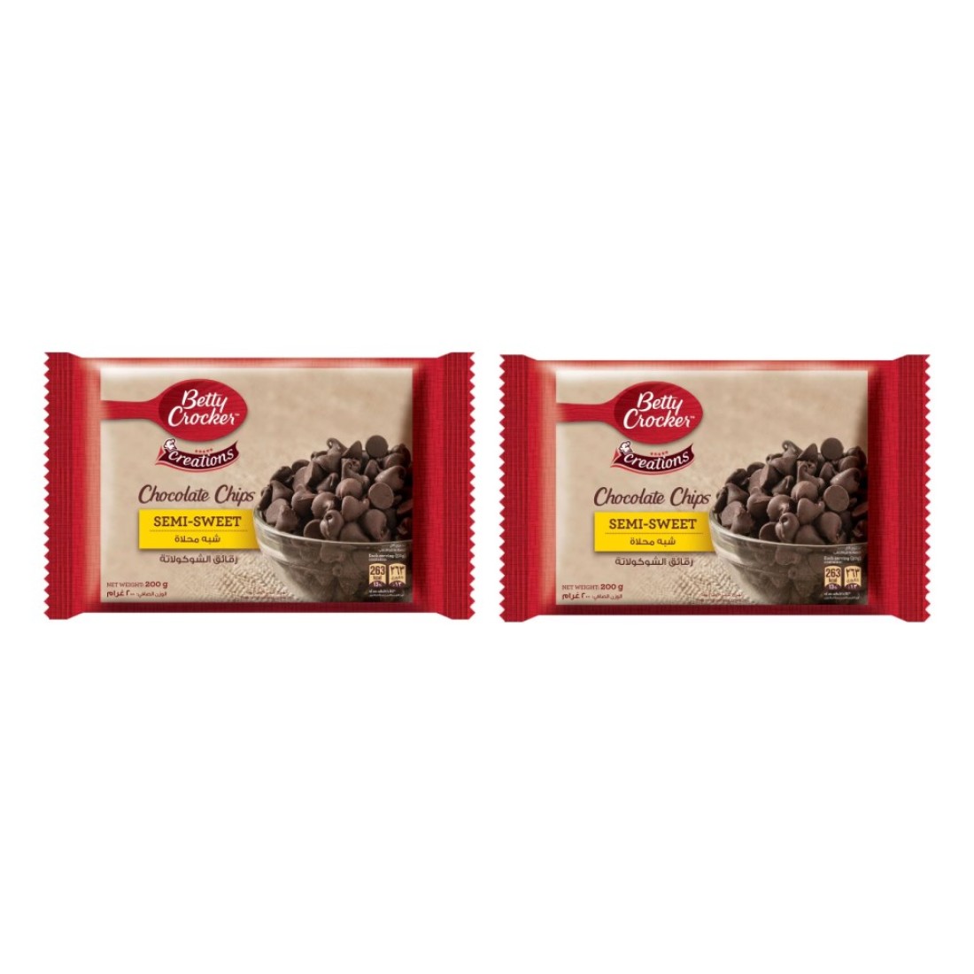 Betty Crocker Creations Semi-Sweet Chocolate Chips, 200g Pack of 2