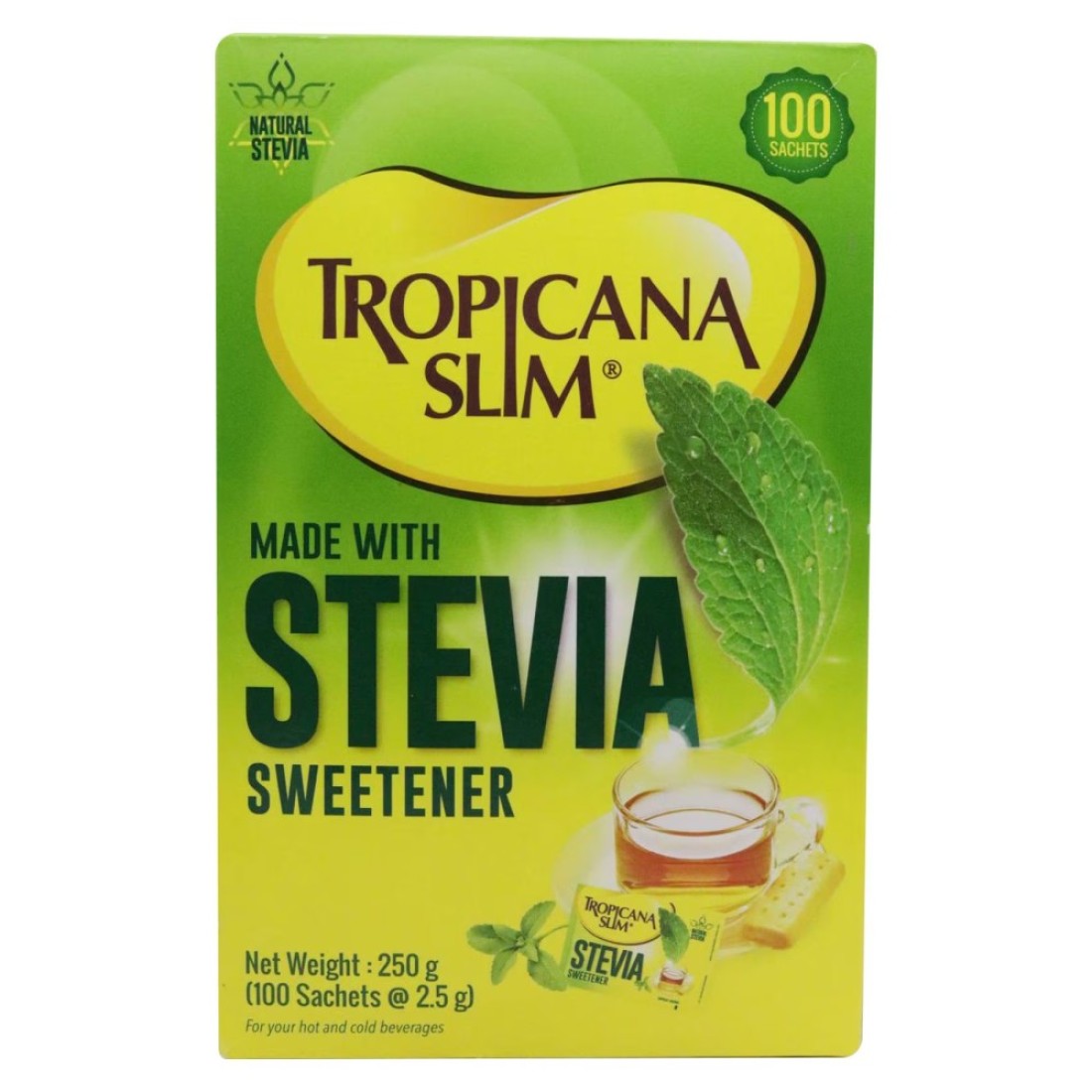 Tropicana Slim Stevia Sweetener 100 Sachets