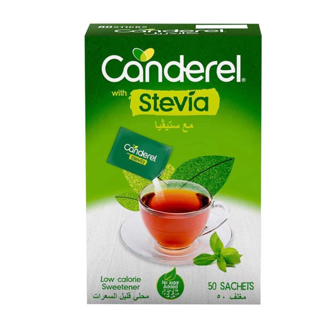 Canderel Low-Calorie Sweetener Sachet With Stevia 100 Sachets