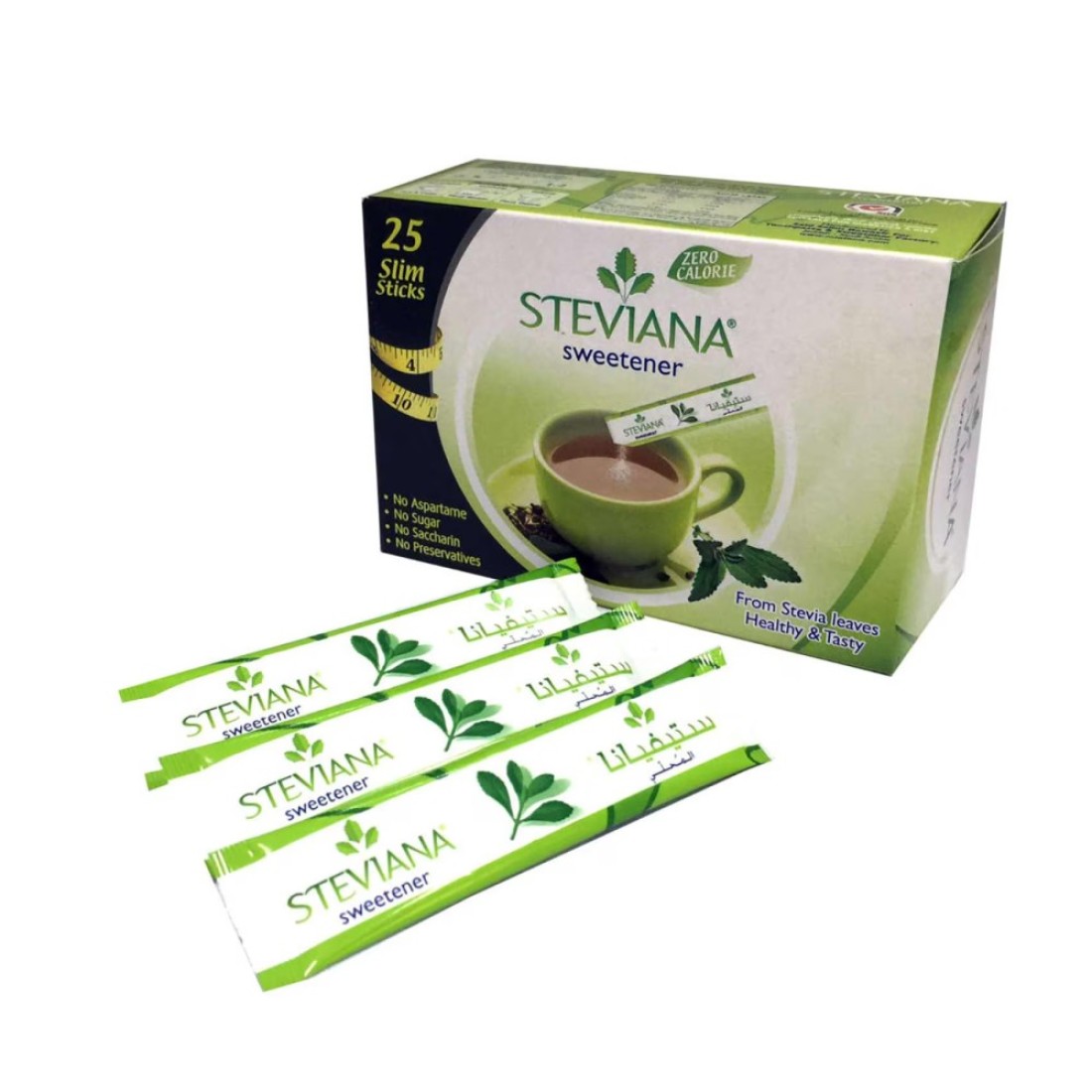 Steviana Sweetener from Stevia Leaves 25 Slim Sticks 37.5g