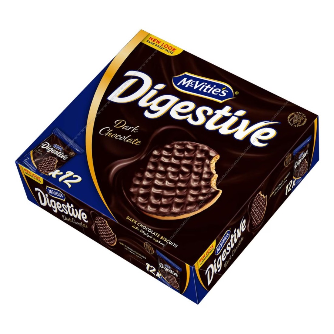 McVitie&#39;s Digestive Dark Chocolate Biscuits, 33.3g Pack of 12
