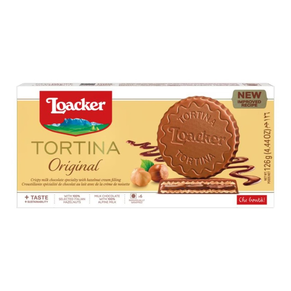 Loacker Tortina Original with Italian Hazelnut Biscuits, 125g