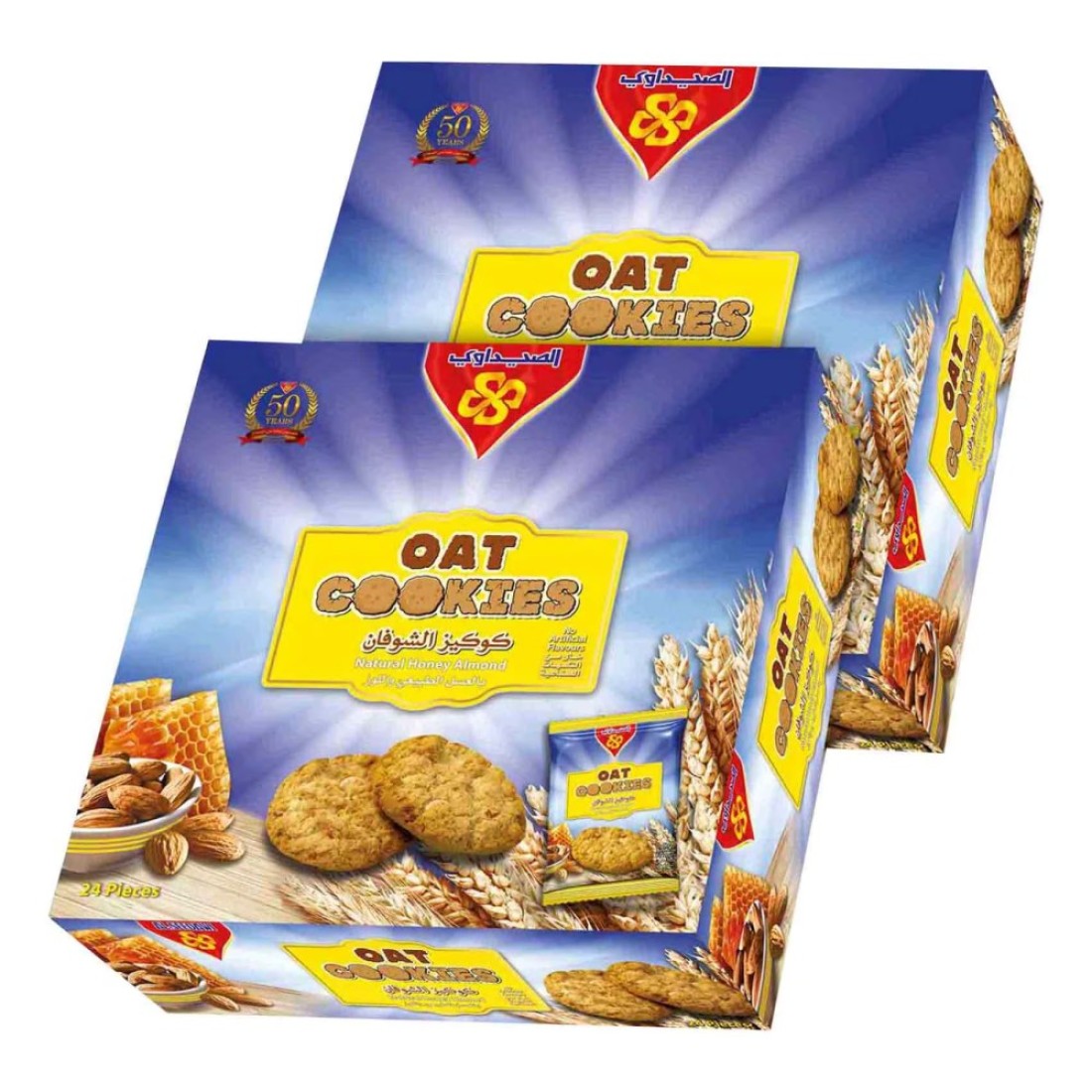 Al Seedawi Oat Cookies with Natural Honey Almond 216g Pack of 2