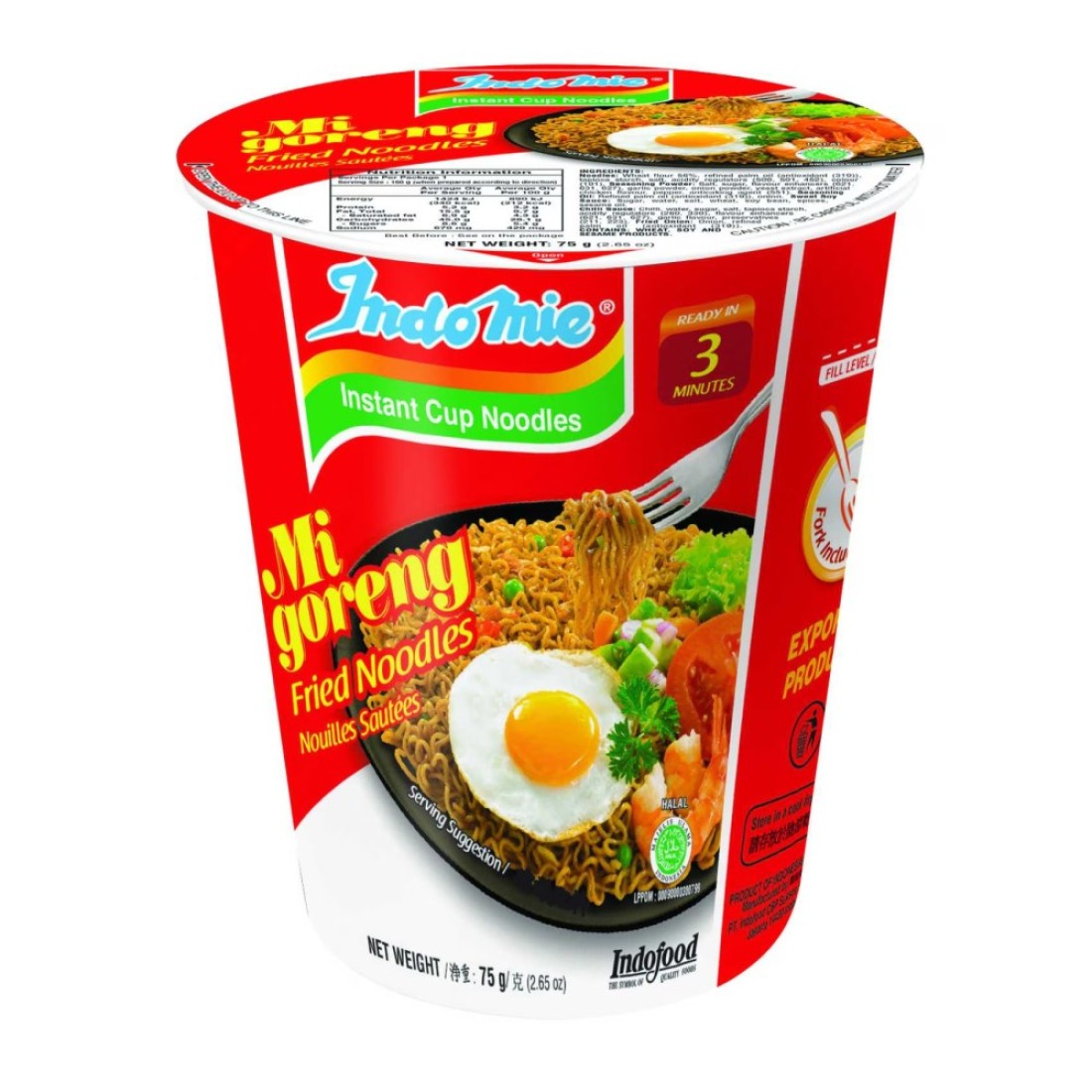 Indomie Mi Goreng Instant Cup Fried Noodles, Original Flavour 75g