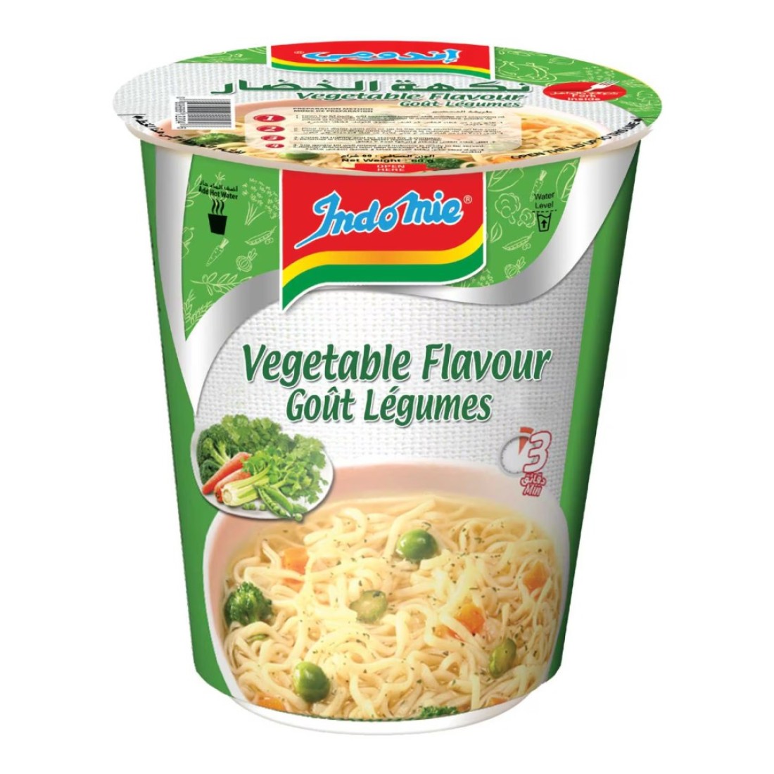Indomie Instant Noodles, Vegetable Flavour with Seasoning Powder and Sauce 60g