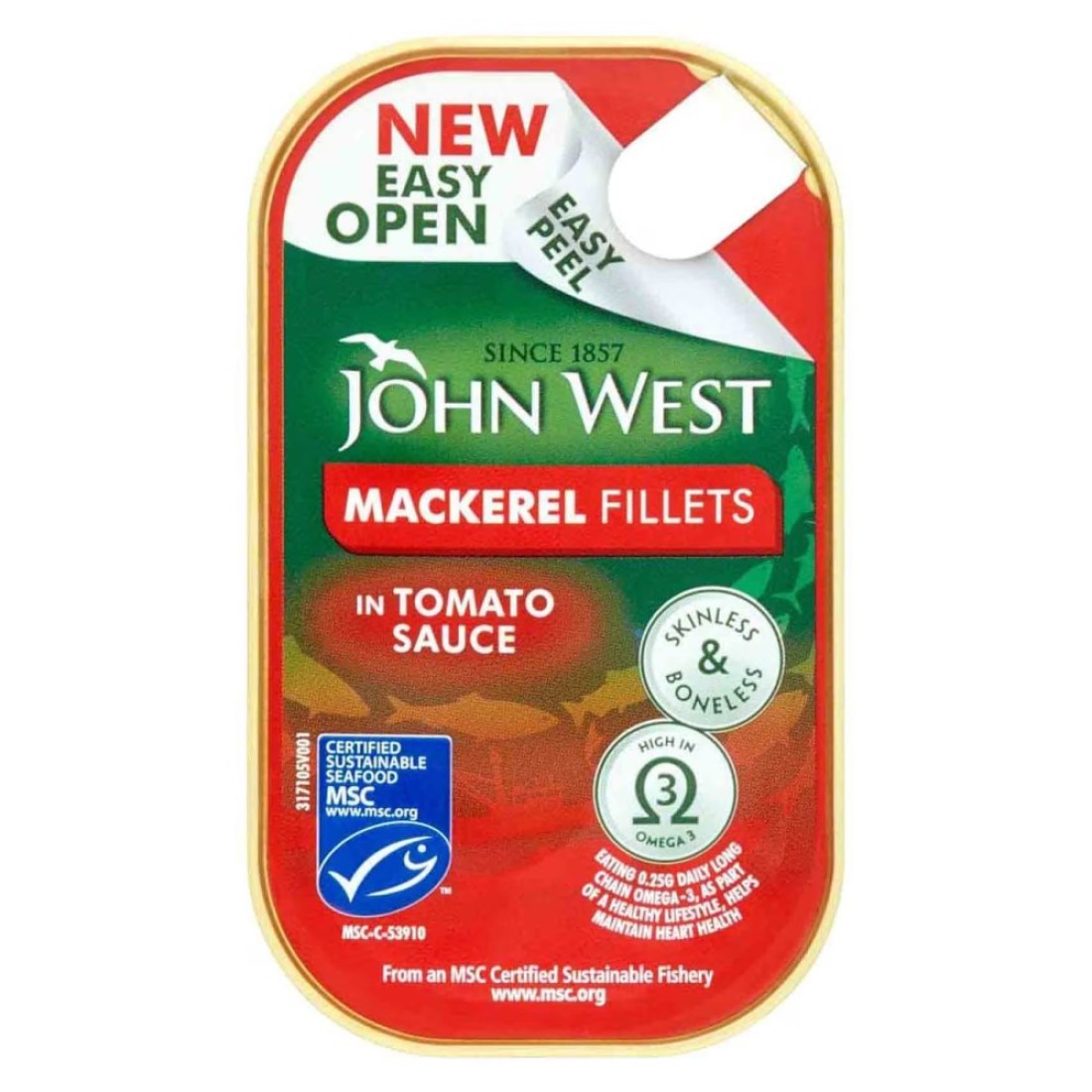 John West Mackerel Fillets In Tomato Sauce 115g