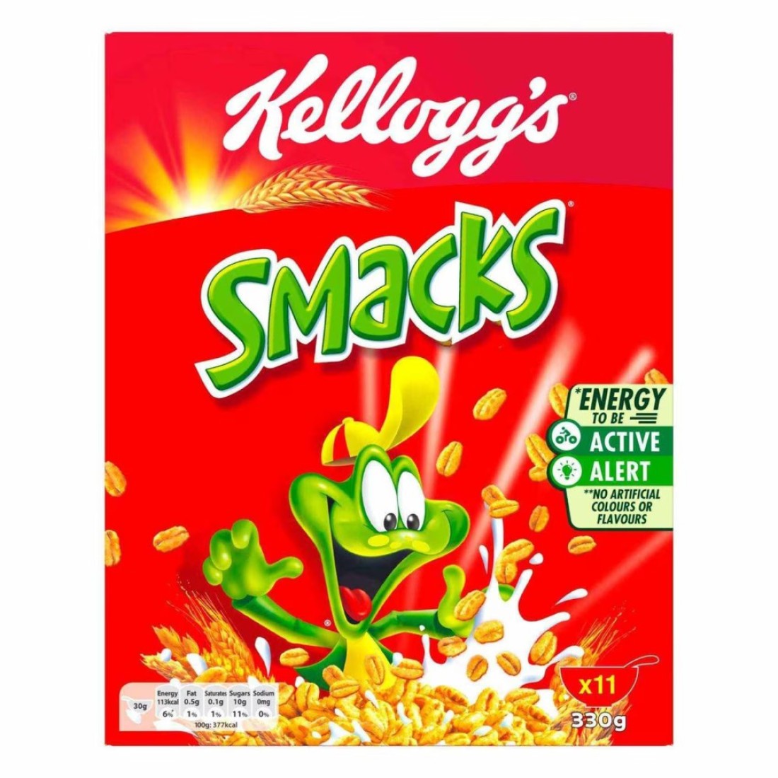 Kellogg&#39;s Smacks Puffed Wheat Cereal Flakes 330g