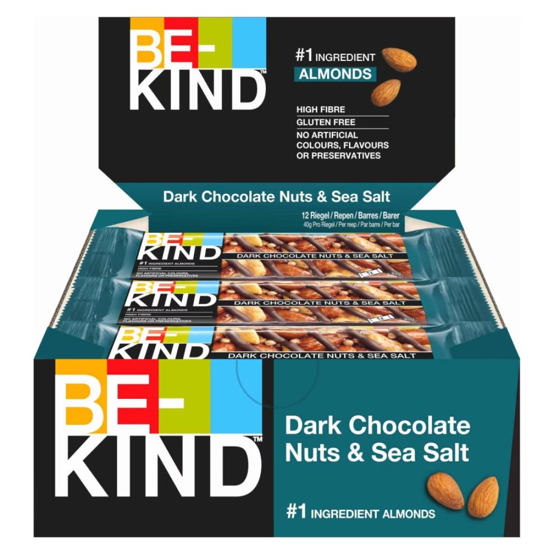 Be Kind Dark Chocolate and Sea Salt Bar, 40g Pack of 12