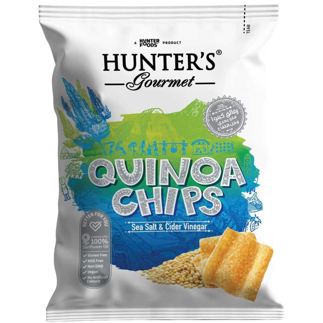 Hunters Gourmet Sea Salt and Cider Vinegar Quinoa Chips 75g