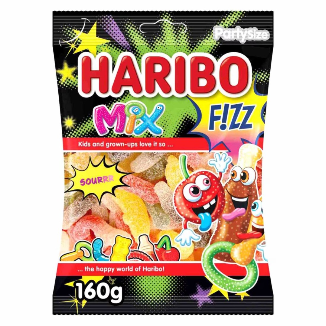Haribo Mix Fizz Candy, 160g