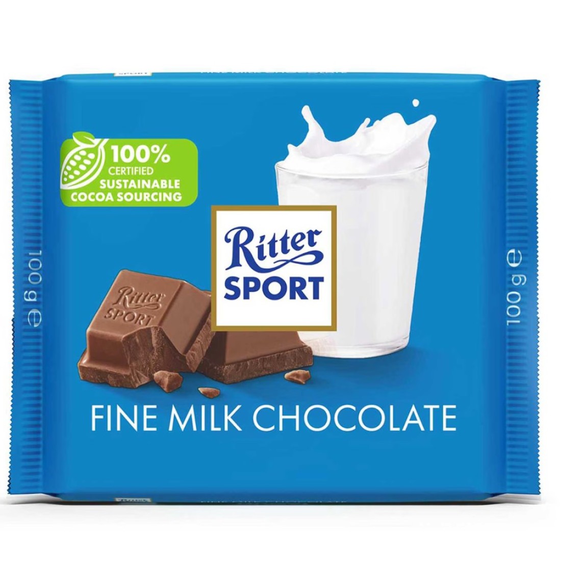 Ritter Sport Fine Milk Chocolate, 100g