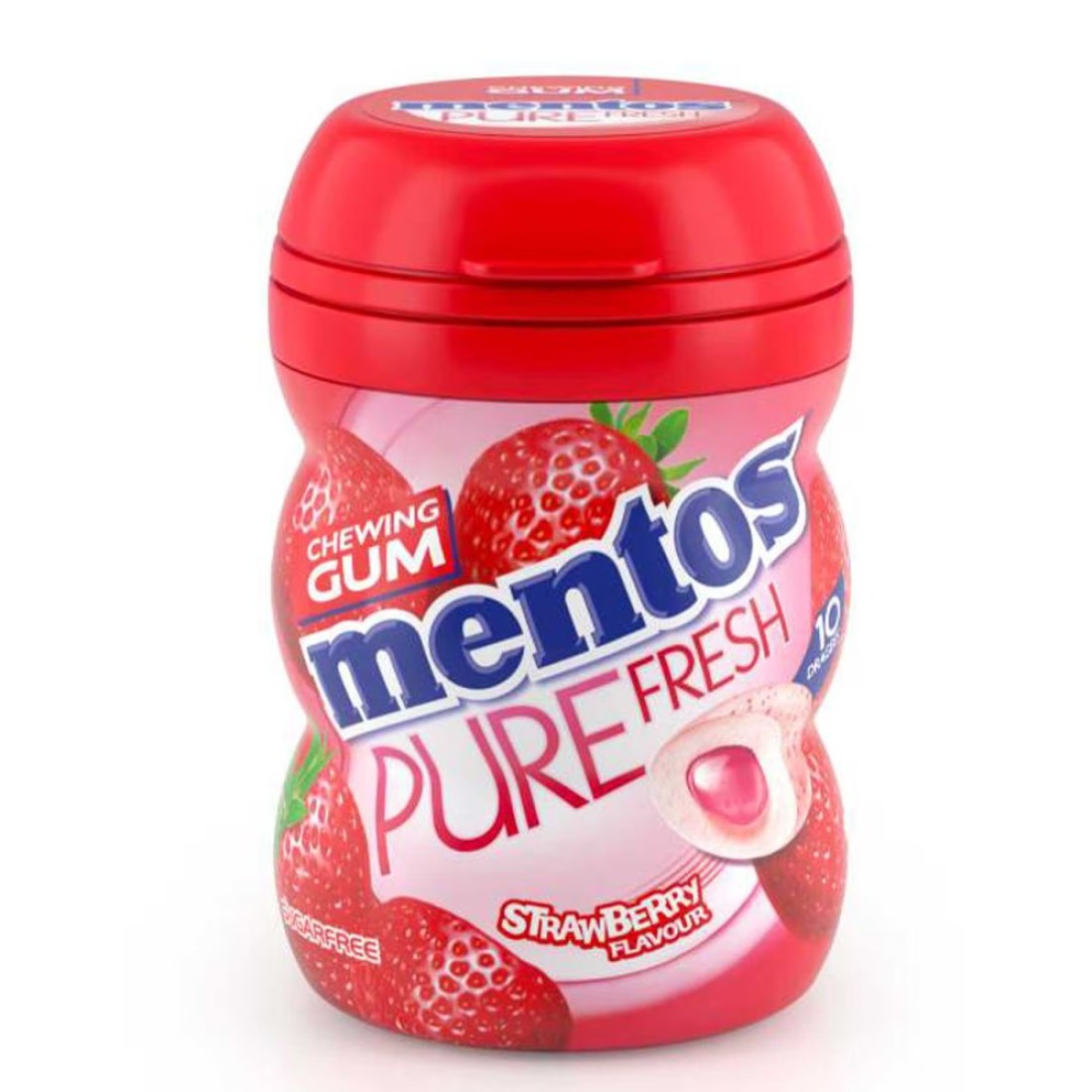 Mentos Pure Fresh Sugar Strawberry Flavour Free Chewing Gum, 20g