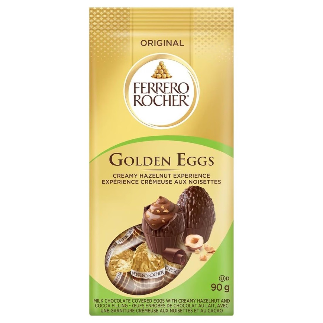 Ferrero Rocher Creamy Hazelnut Milk Chocolate Golden Eggs, 90g