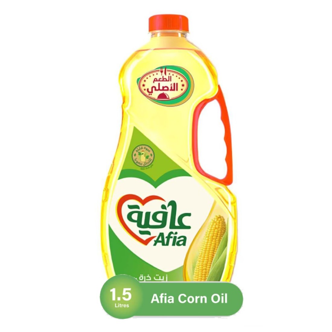 عافية زيت ذرة نقي غني بفيتامينات D ، A و E قنينة 1.5 لتر