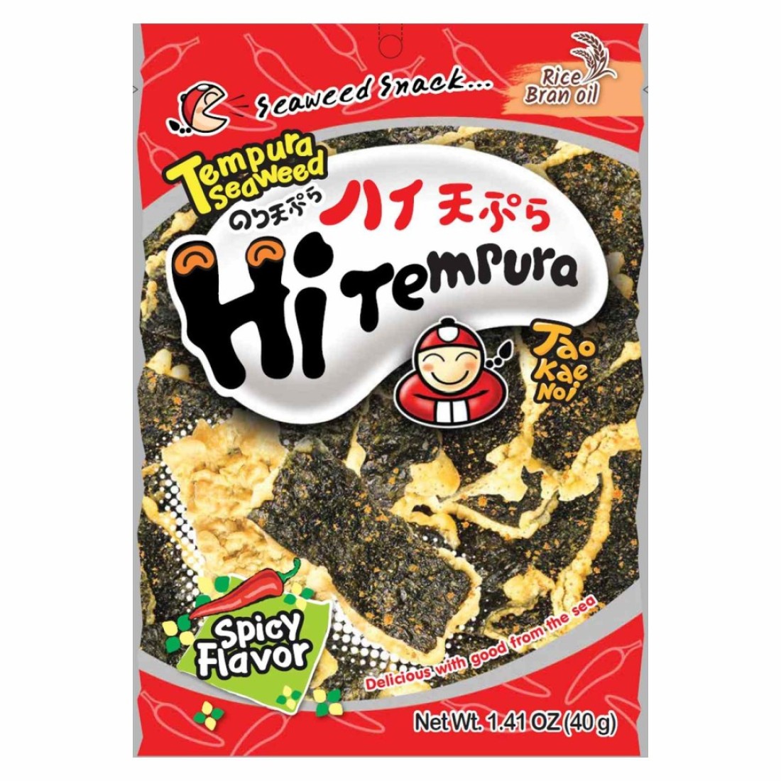 Tao Kae Noi Spicy Flavoured Tempura Seaweed Snack 40g