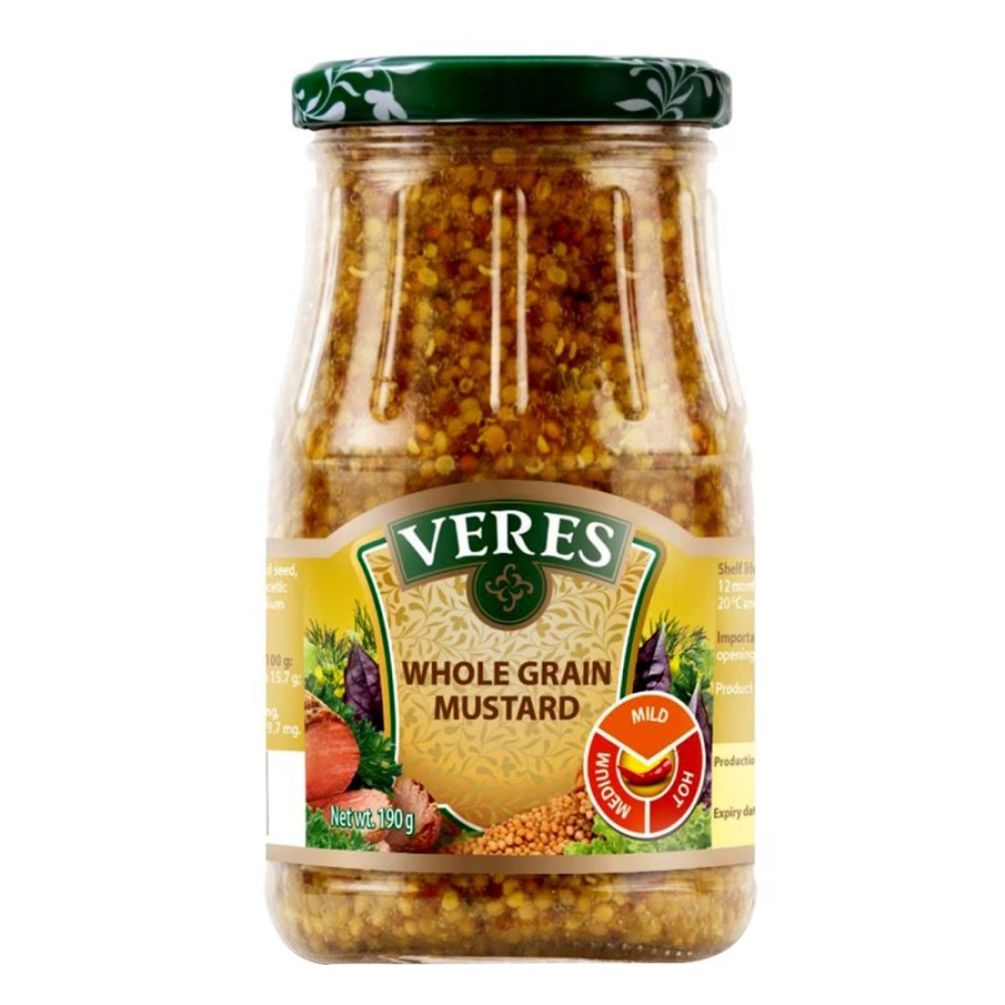Veres Whole Grain Mustard 190g