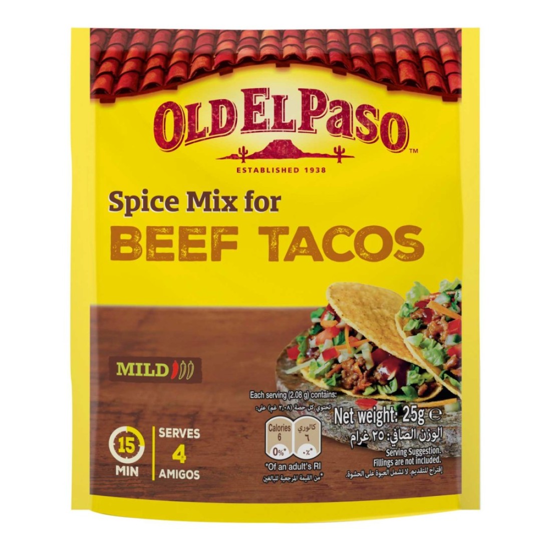 Old El Paso Mild Spice Mix for Beef Tacos, 25g