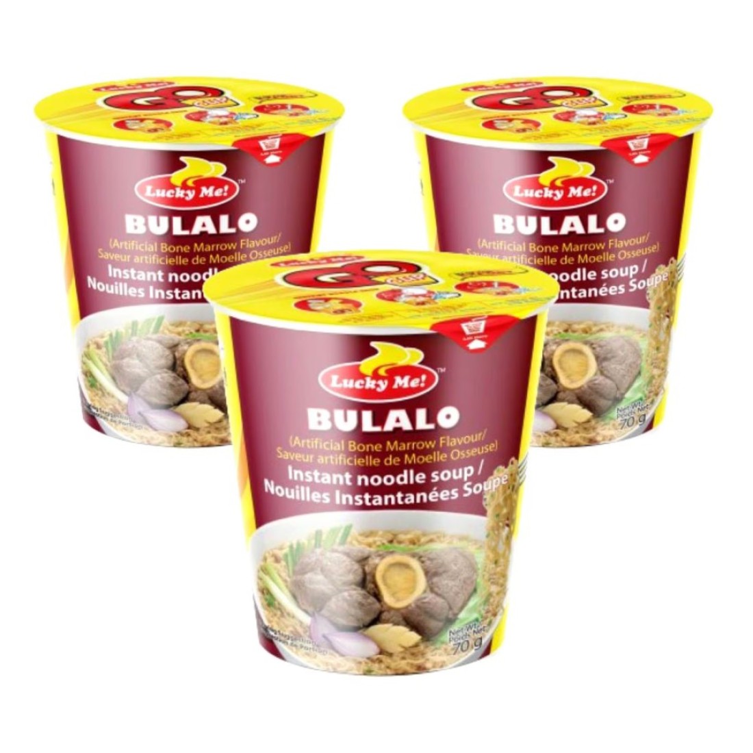Lucky Me! Bulalo Instant Noodle Soup 70g Pack of 3
