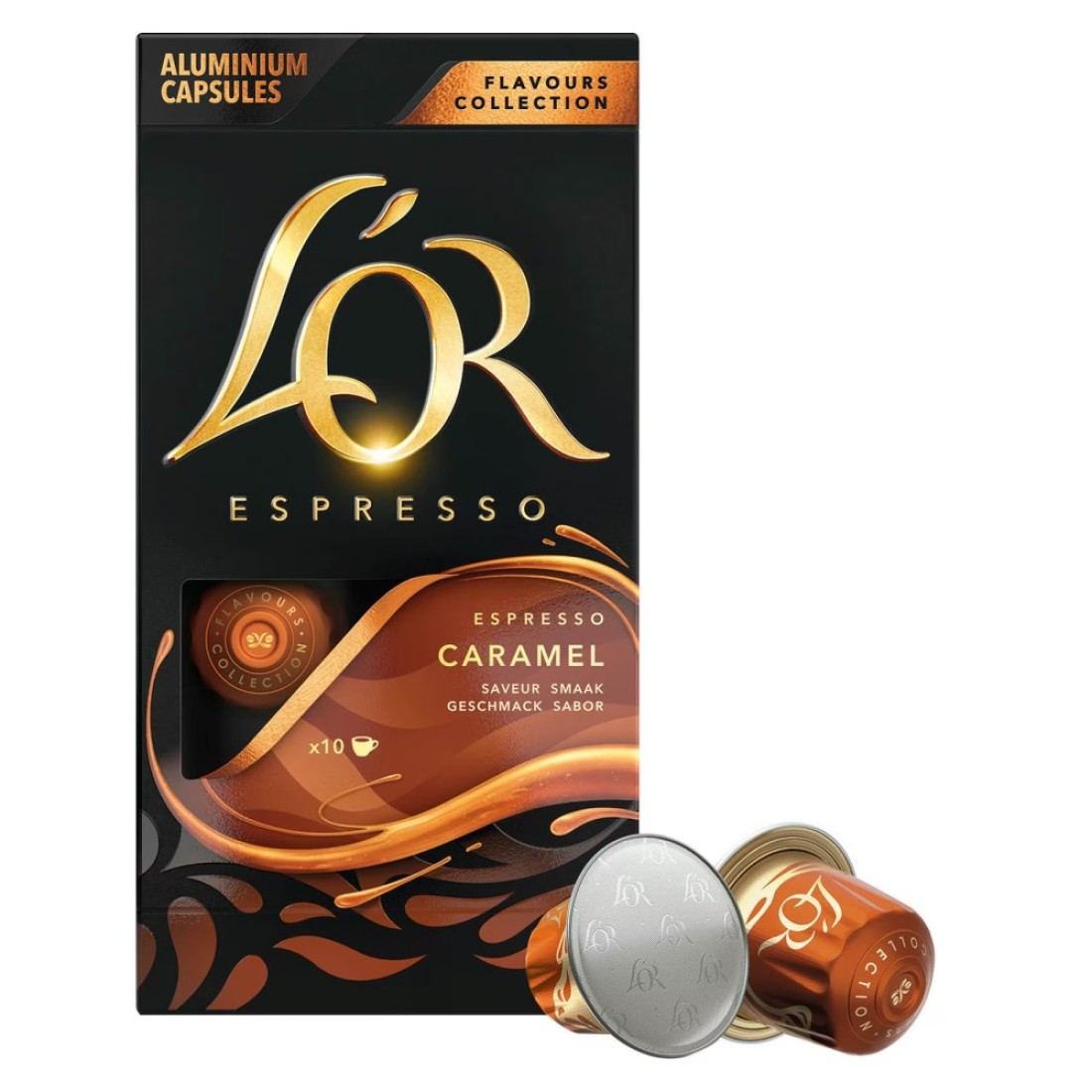 L&#39;Or Flavours Collection Espresso Coffee Capsules Caramel Flavour 52g