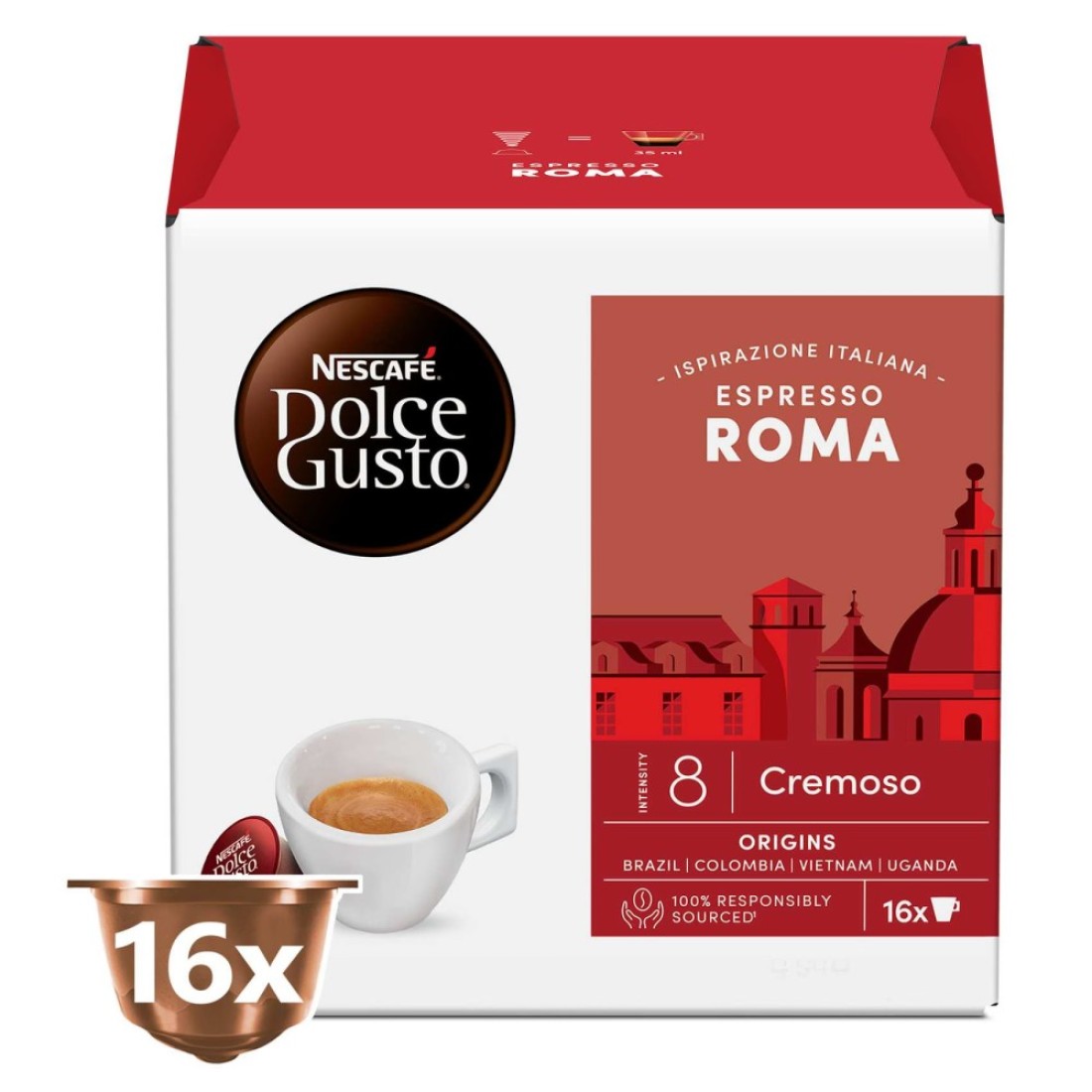 Nescafe Dolce Gusto Espresso Roma Coffee Capsules, 128g