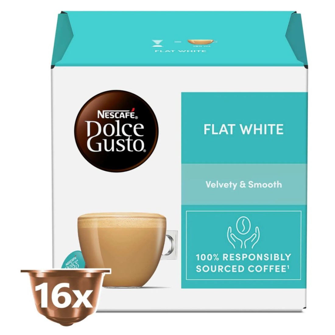 Nescafe Dolce Gusto Flat White Coffee, 16 Capsules