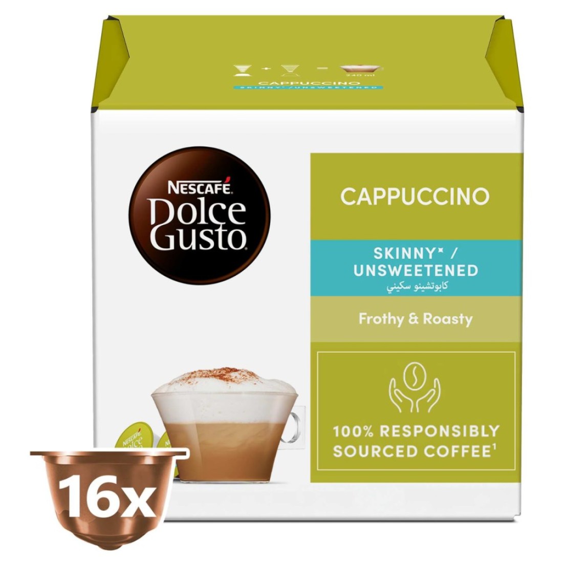 Nescafe Dolce Gusto Cappuccino Skinny Coffee, 16 Capsules
