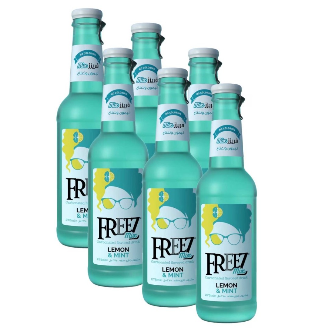 Freez Mix Lemon And Mint Carbonated Drink 275ml Pack of 6