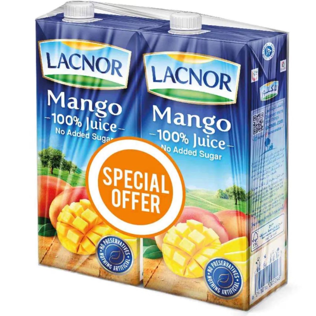 Lacnor Essentials Mango Fruit Drink 1L Pack of 2
