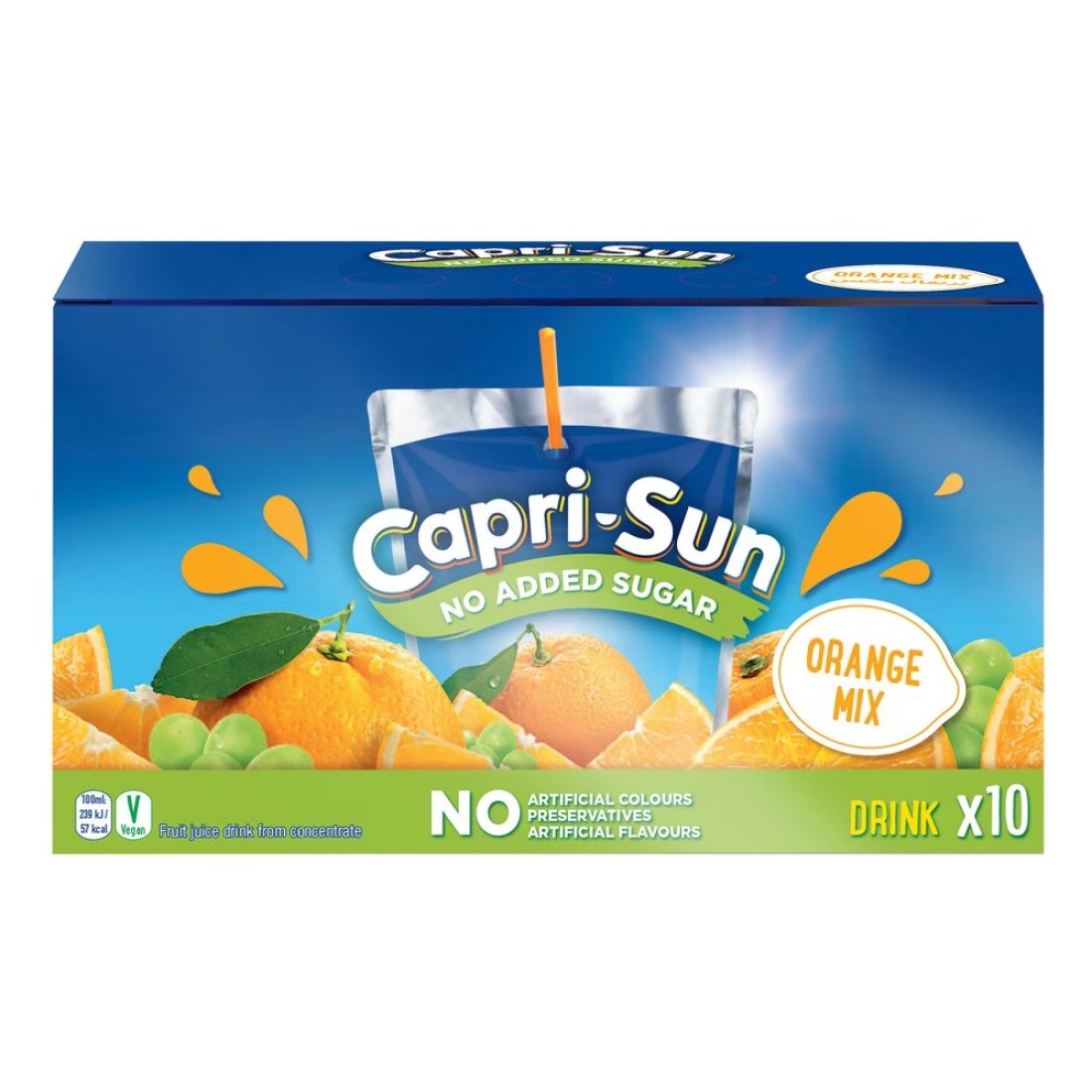 Capri Sun No Added Sugar Orange Mix Juice 200ml Pack of 10