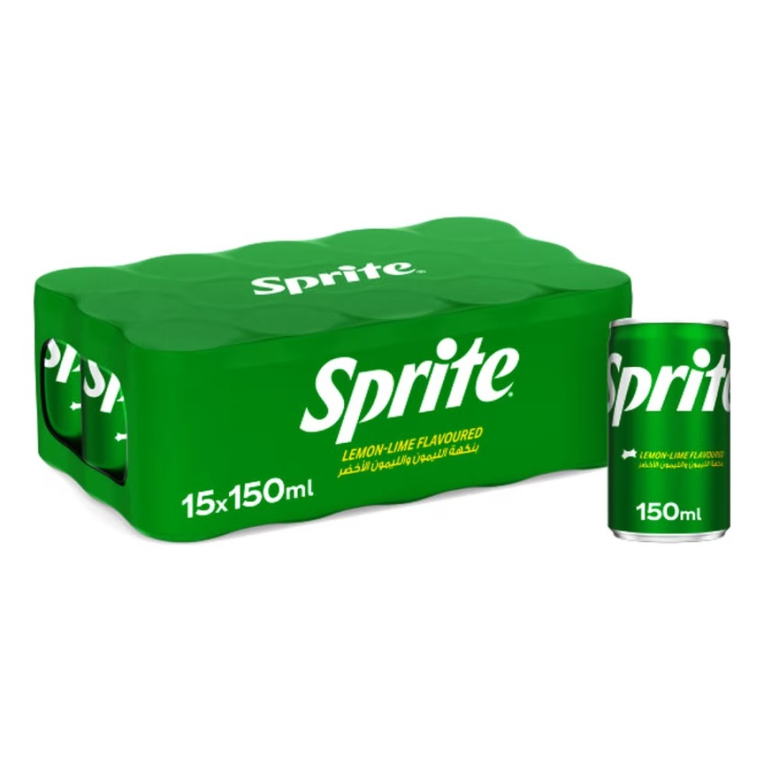 Sprite Regular Lemon Lime Flavoured Carbonated Soft Drink Can 150ml Pack of 15
