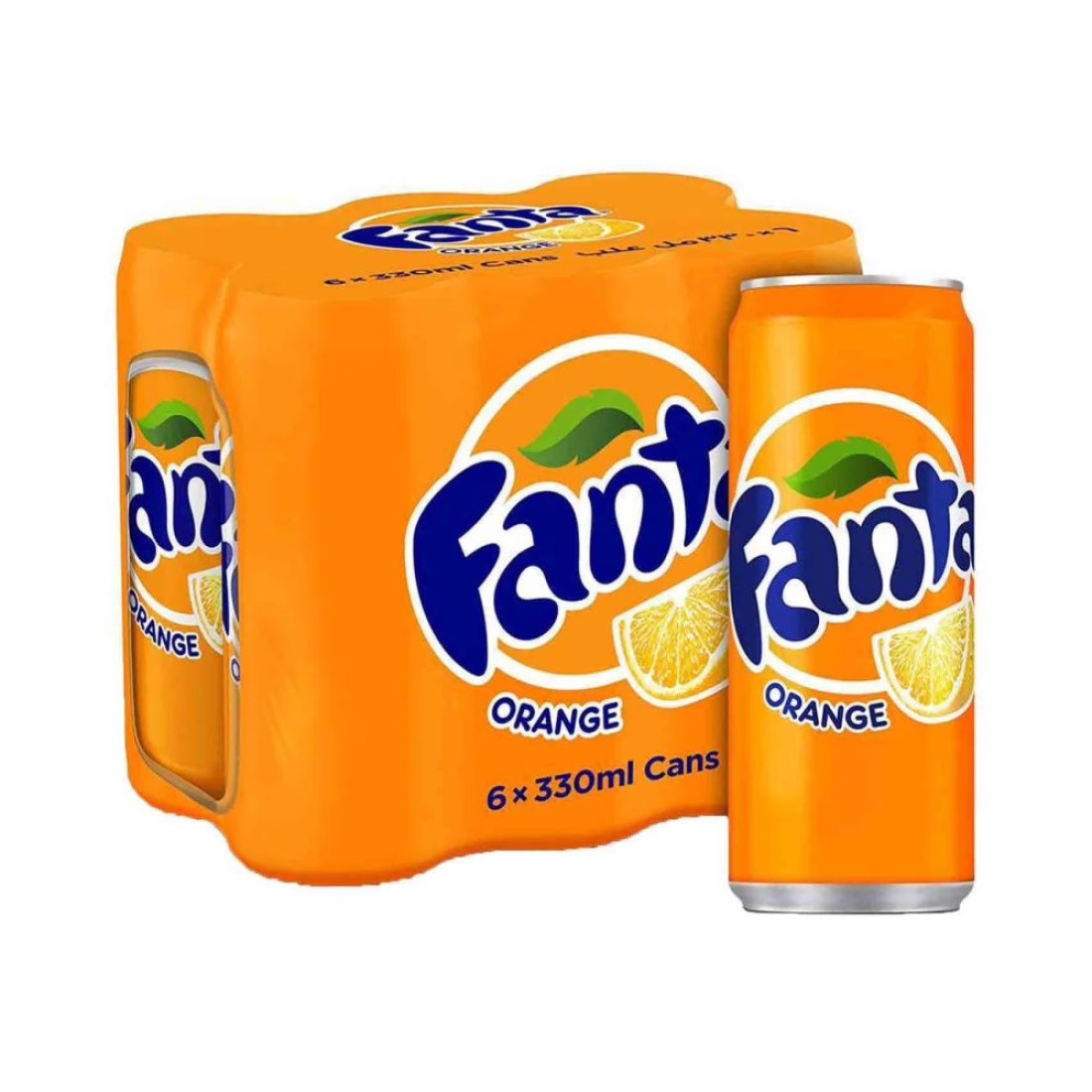 Fanta Orange Carbonated Soft Drink Can 330ml Pack of 6