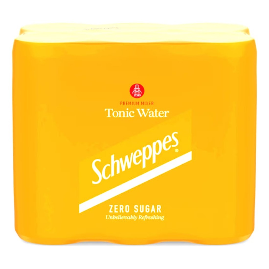 Schweppes Zero Sugar Tonic Water Premium Mixer 250ml Pack of 6