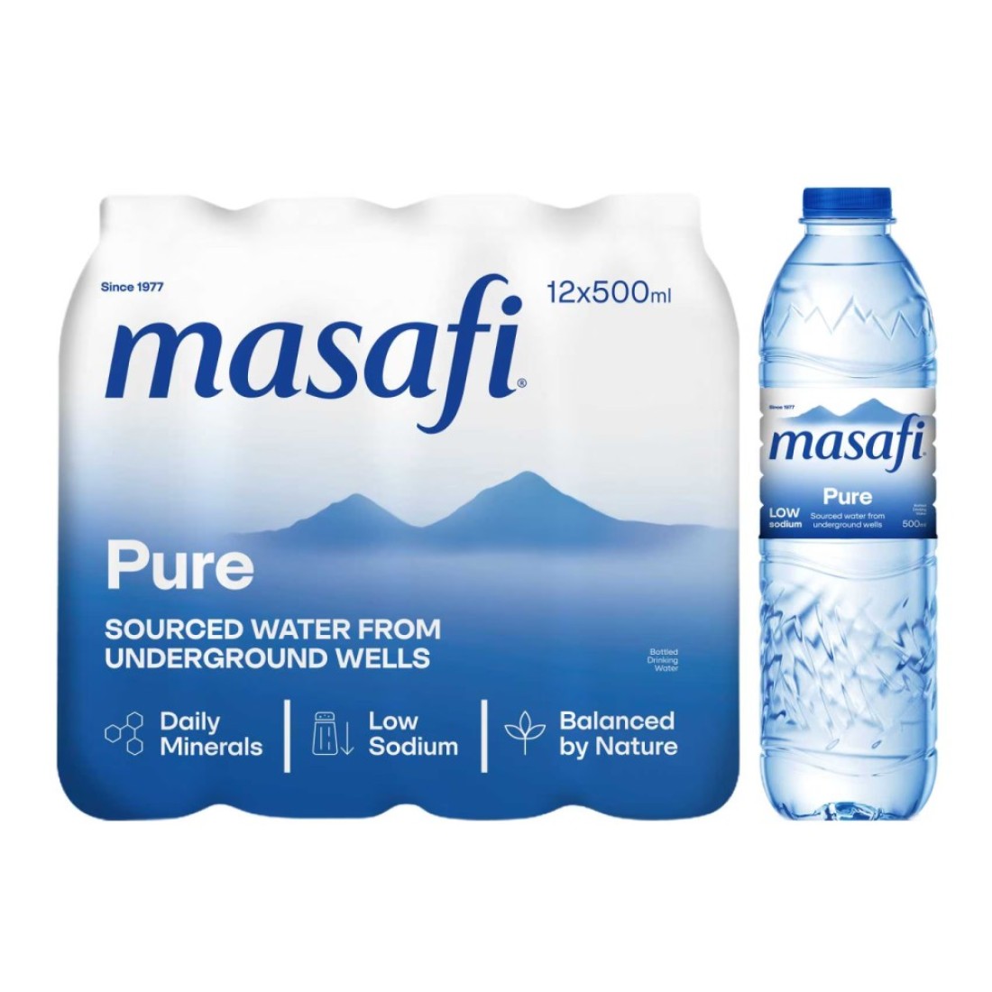 Masafi Pure Drinking Water 500ml Pack of 12