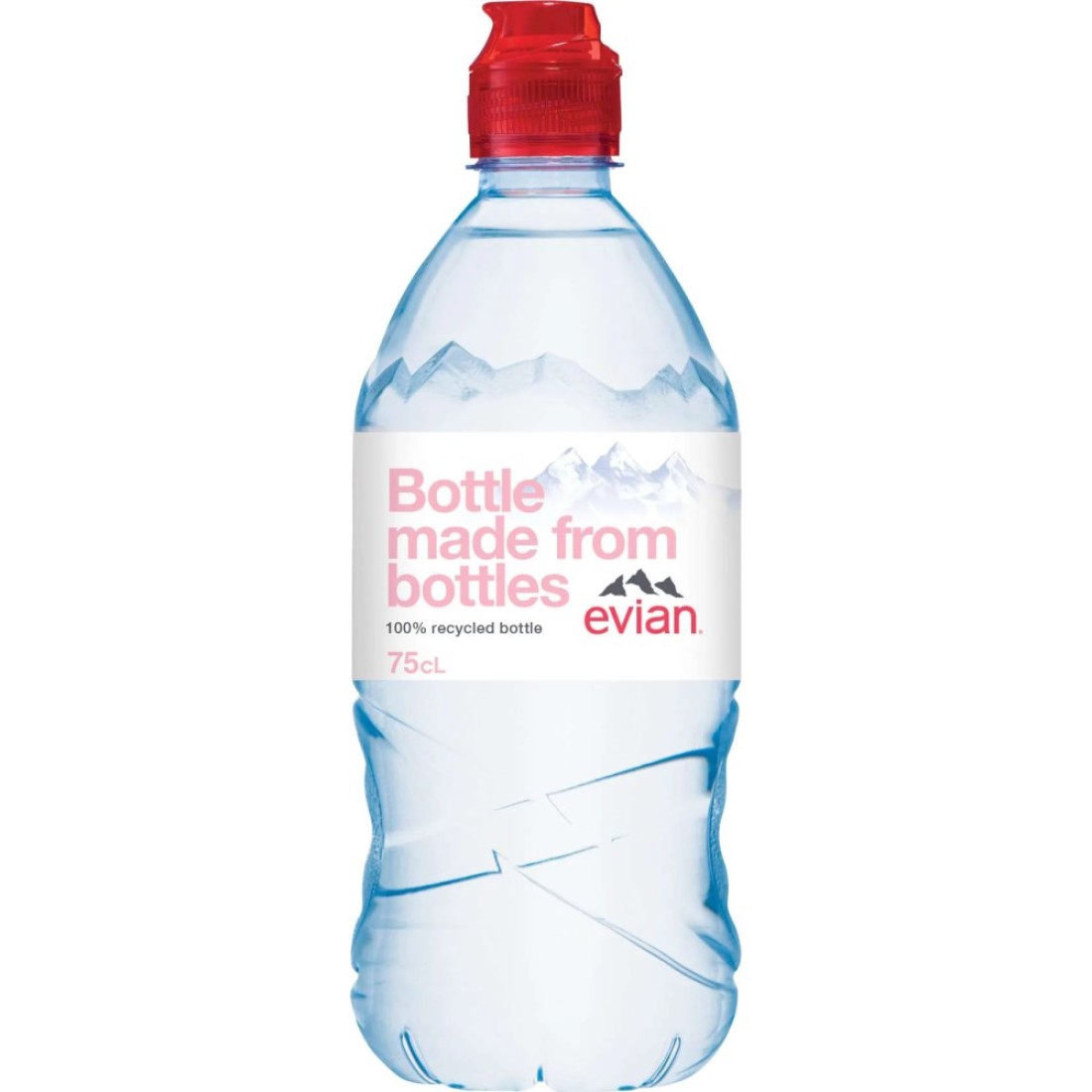 evian Recycled Bottles Natural Mineral Water 750ml Sports Cap