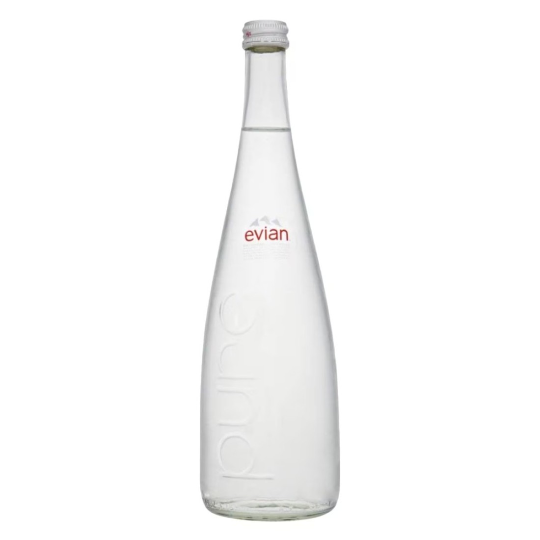 evian Natural Mineral Water 750ml Glass