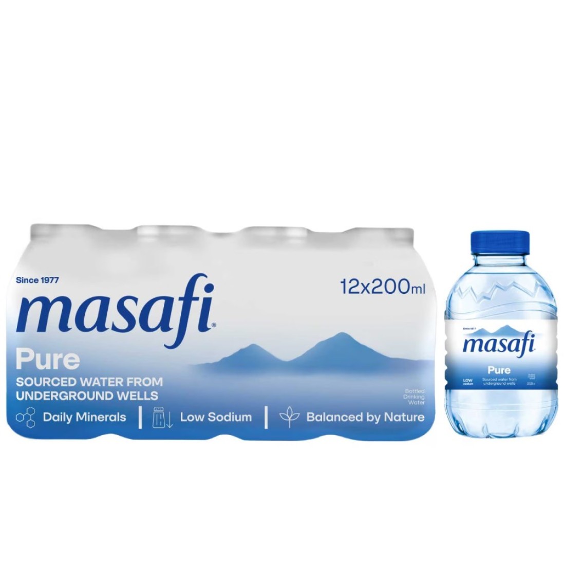 Masafi Pure Drinking Water 200ml Pack of 12