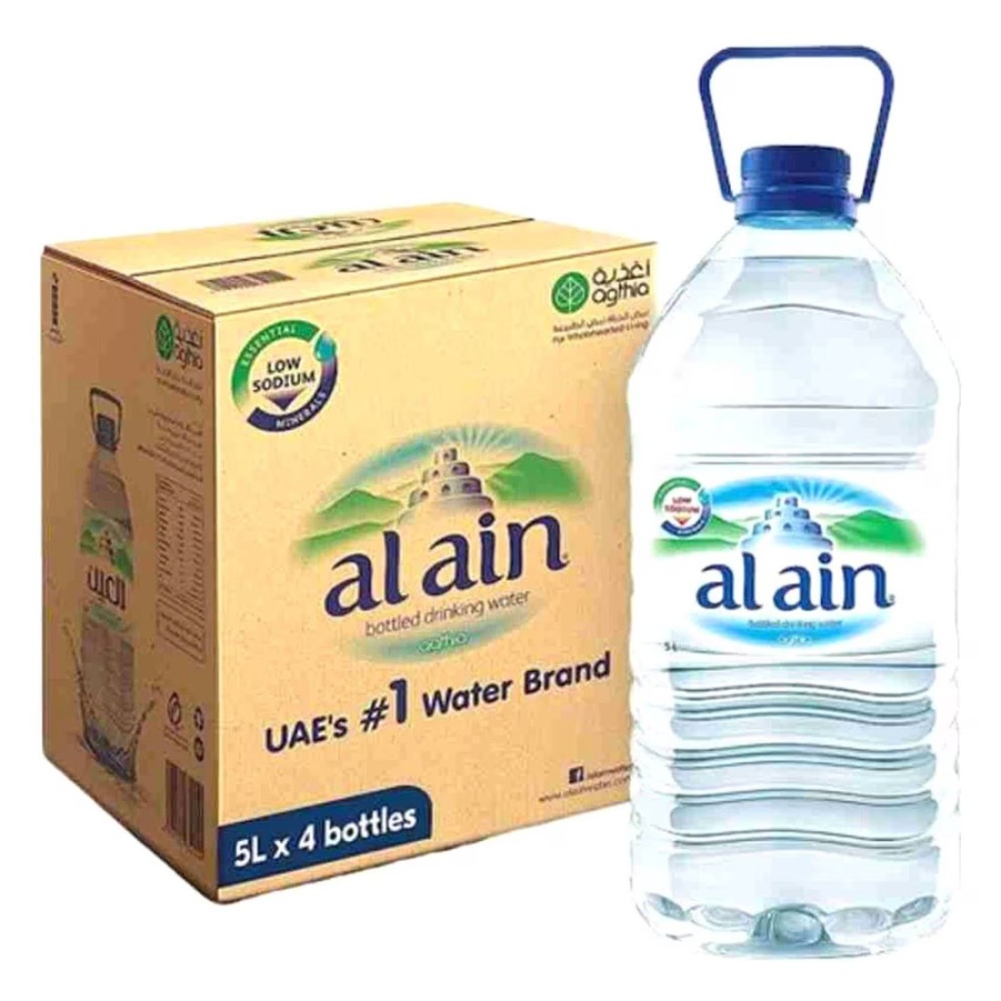 Al Ain Low Sodium Bottled Drinking Water 5L Pack of 4