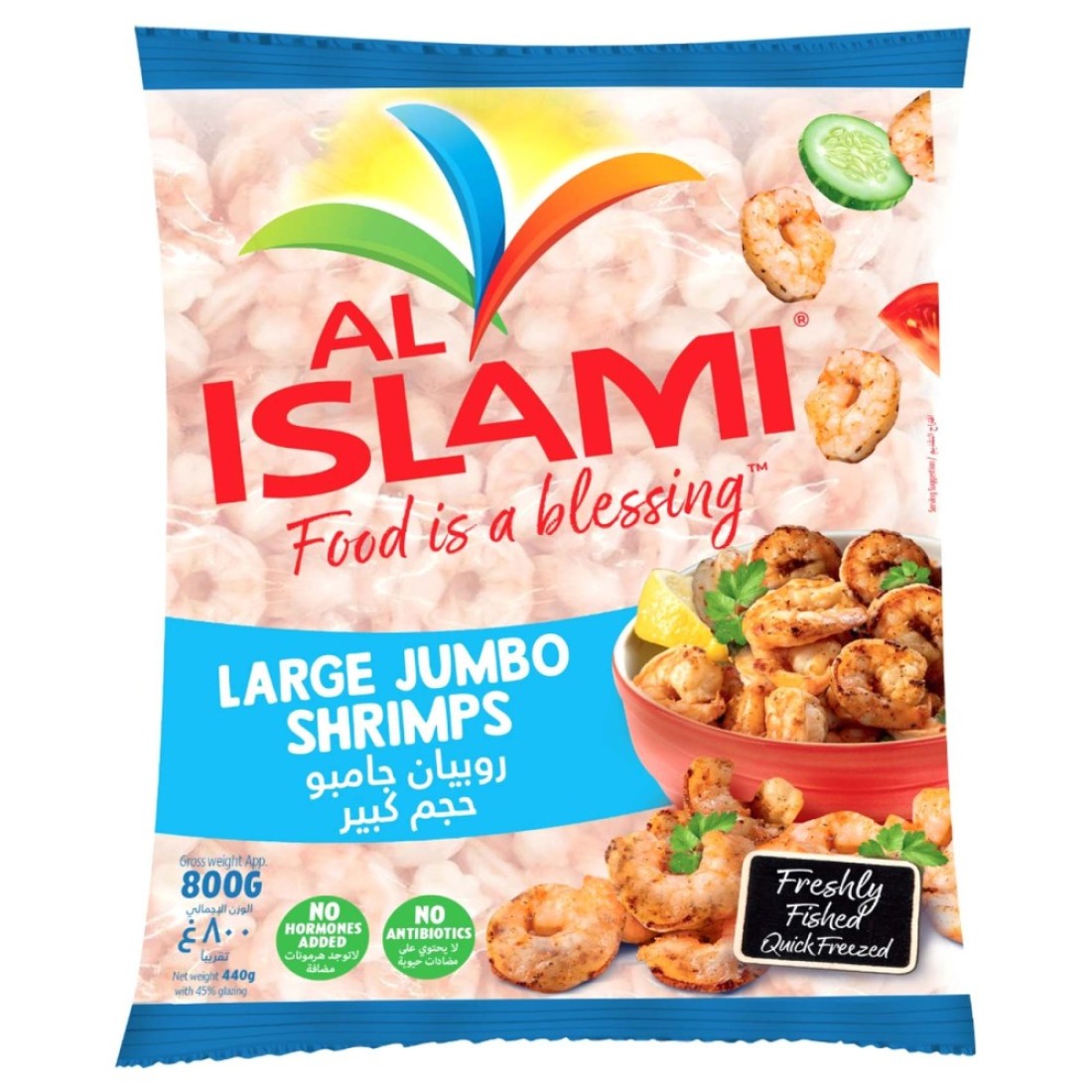 Al Islami Large Jumbo Shrimps, 800g