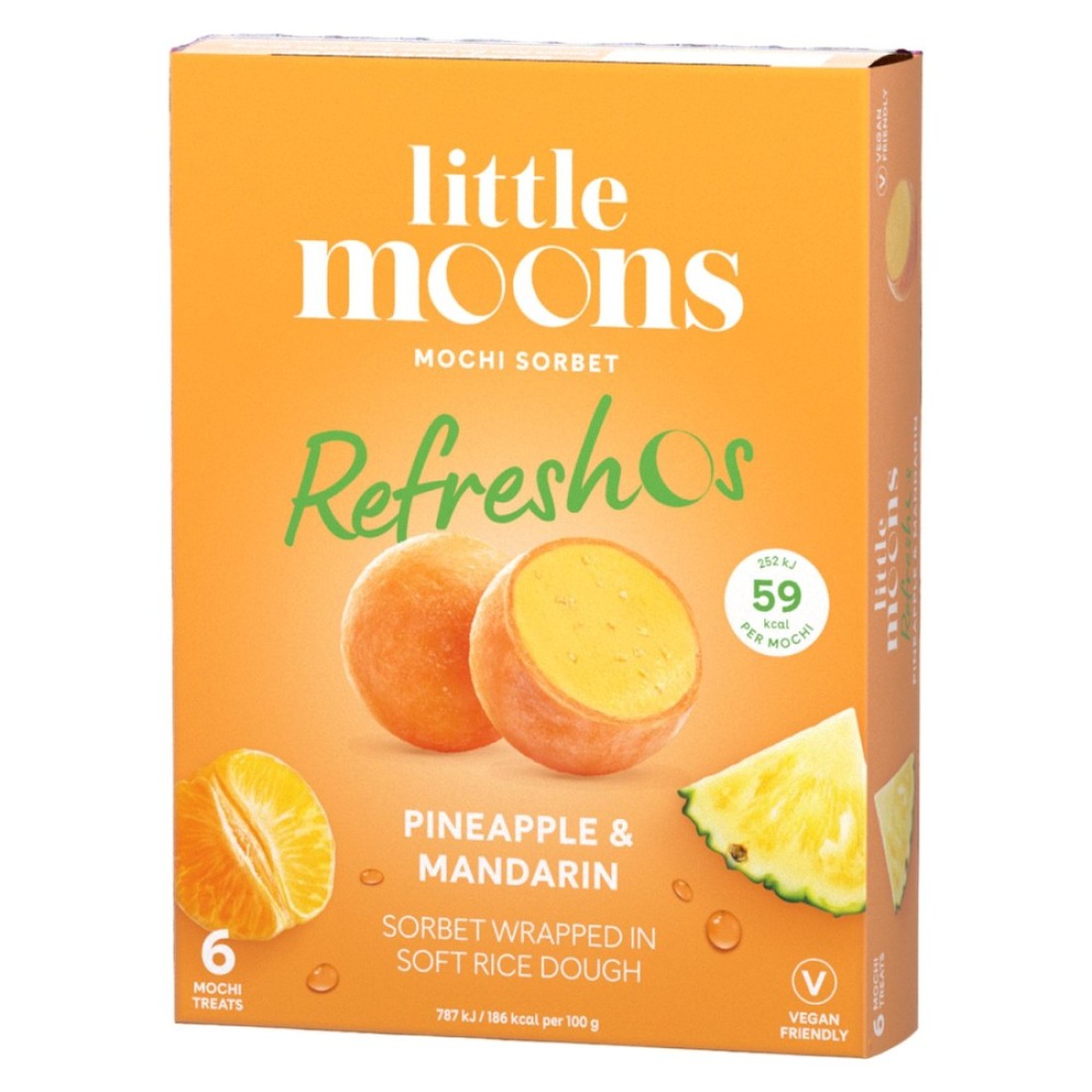 Little Moons Refreshos Mochi Sorbet Pineapple and Mandarin 192g