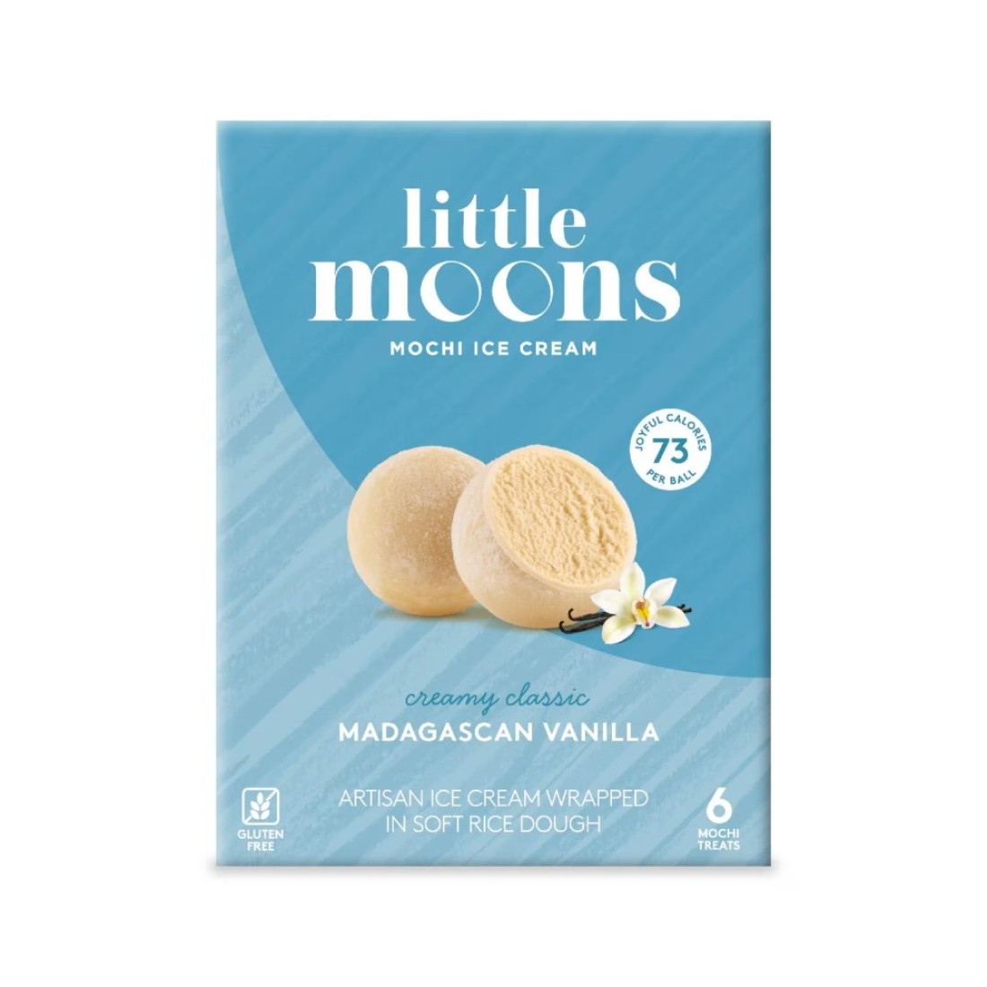 Little Moons Madagascan Vanilla Soft Mochi And Gelato Ice Cream 32g Pack of 6