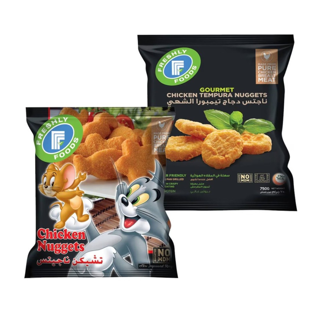 Freshly Foods Gourmet Chicken Tempura Nuggets 750g with Chicken Nuggets 750g Pack of 2