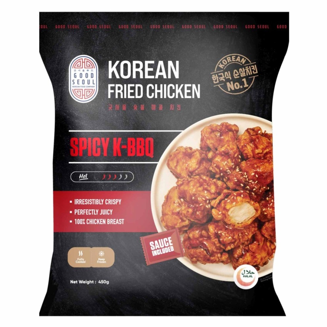 Good Seoul Korean Fried Chicken Spicy K-BBQ 450g