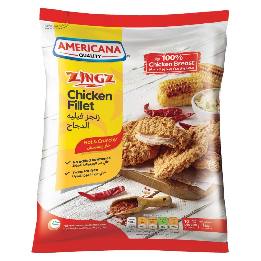 Americana Zingz Chicken Fillet Hot &amp; Crunchy 1Kg