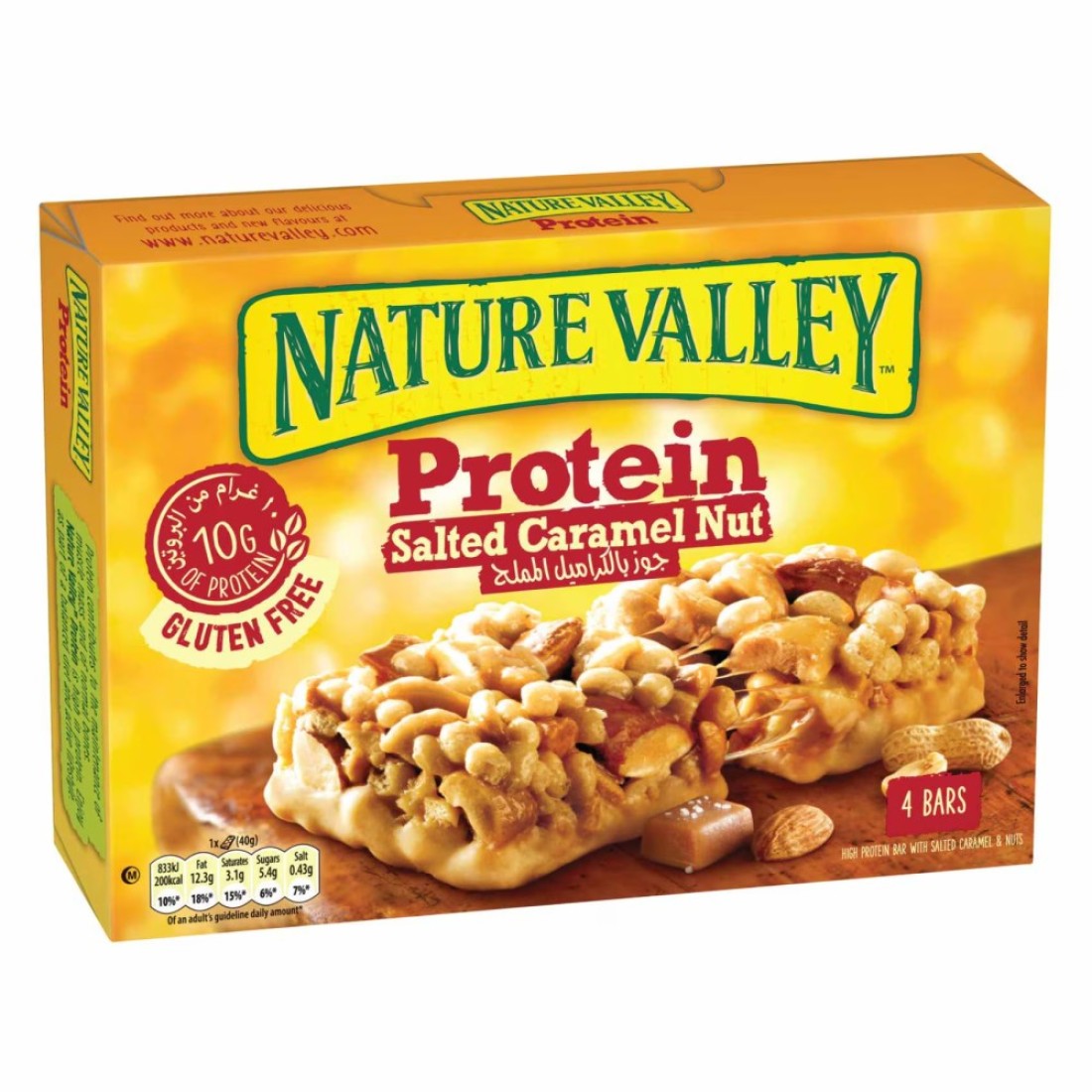 Nature Valley Salted Caramel Nut Protein Bars 40g Pack of 4