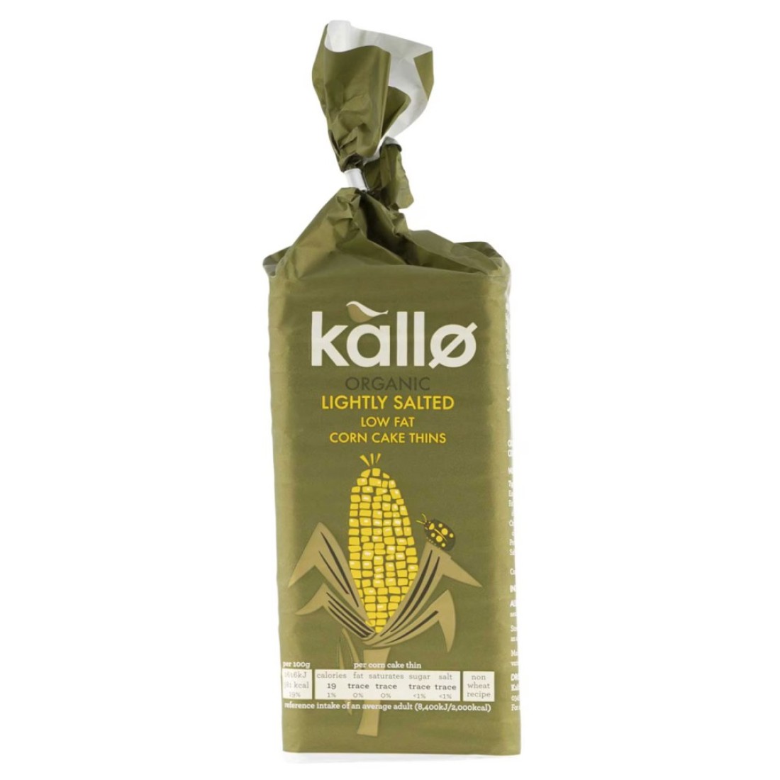 Kallo Organic Lightly Salted Low Fat Corn Cake Thins 130g