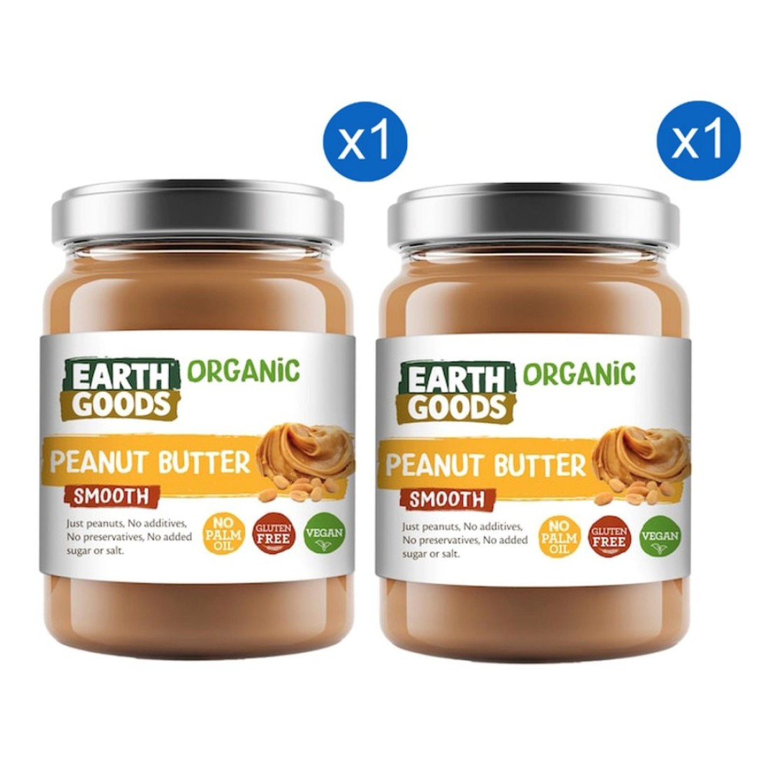 Earth Goods Organic Smooth Peanut Butter 400g Pack of 2