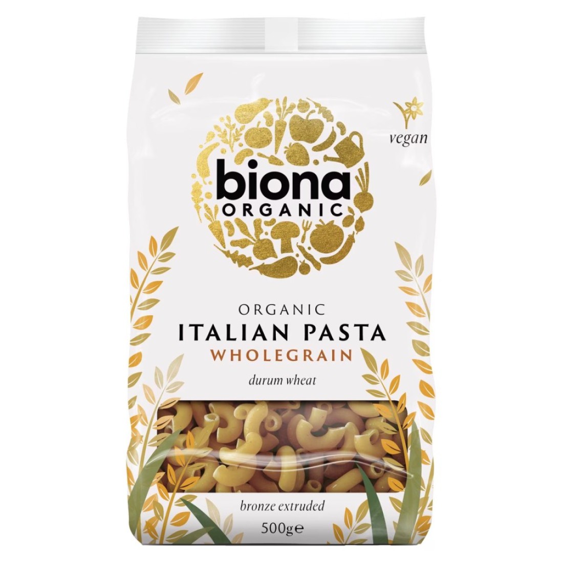 Biona Organic Whole Grain Italian Macaroni Pasta 500g