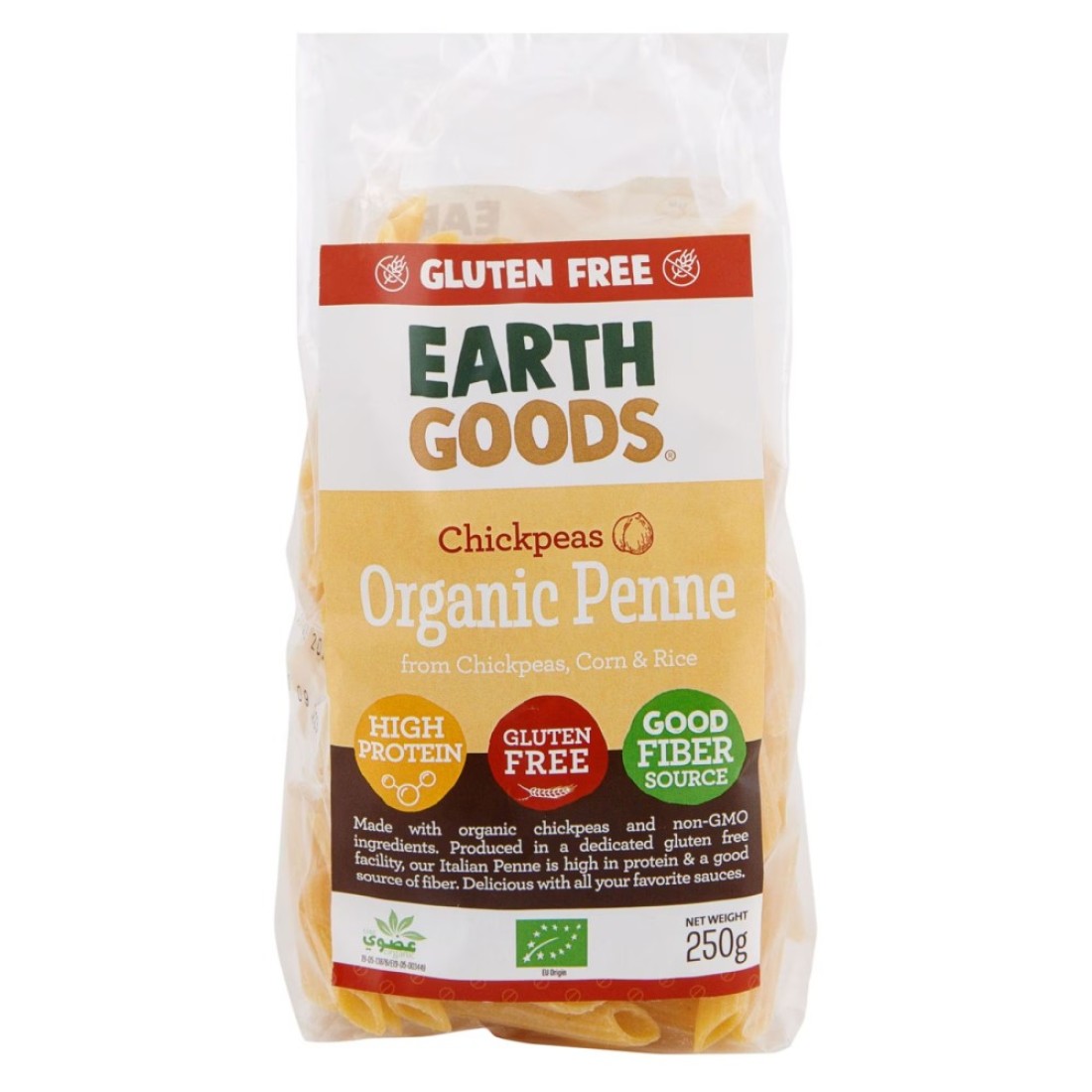 Earth Goods Organic Chickpeas Penne Pasta 250g