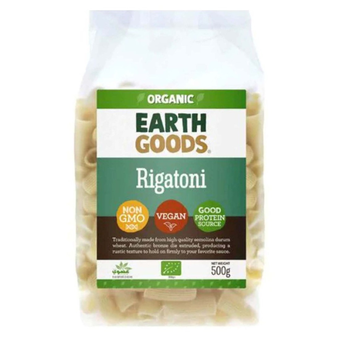 Earth Goods Organic Rigatoni Pasta 500g
