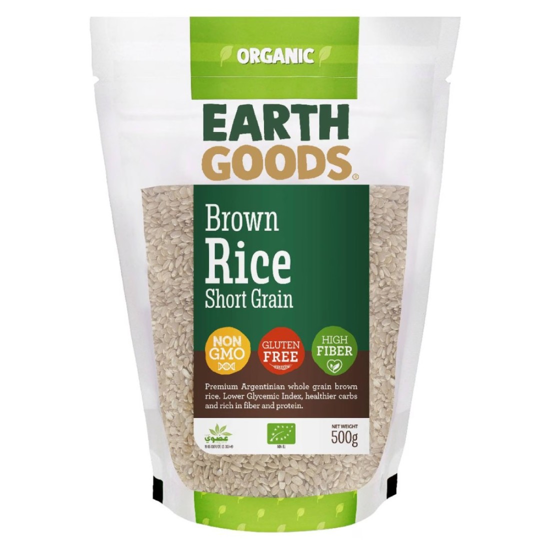 Earth Goods Organic Short Grain Brown Rice 500g